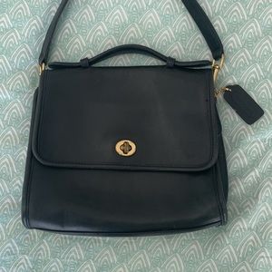 Vintage Coach City Bag Black Leather